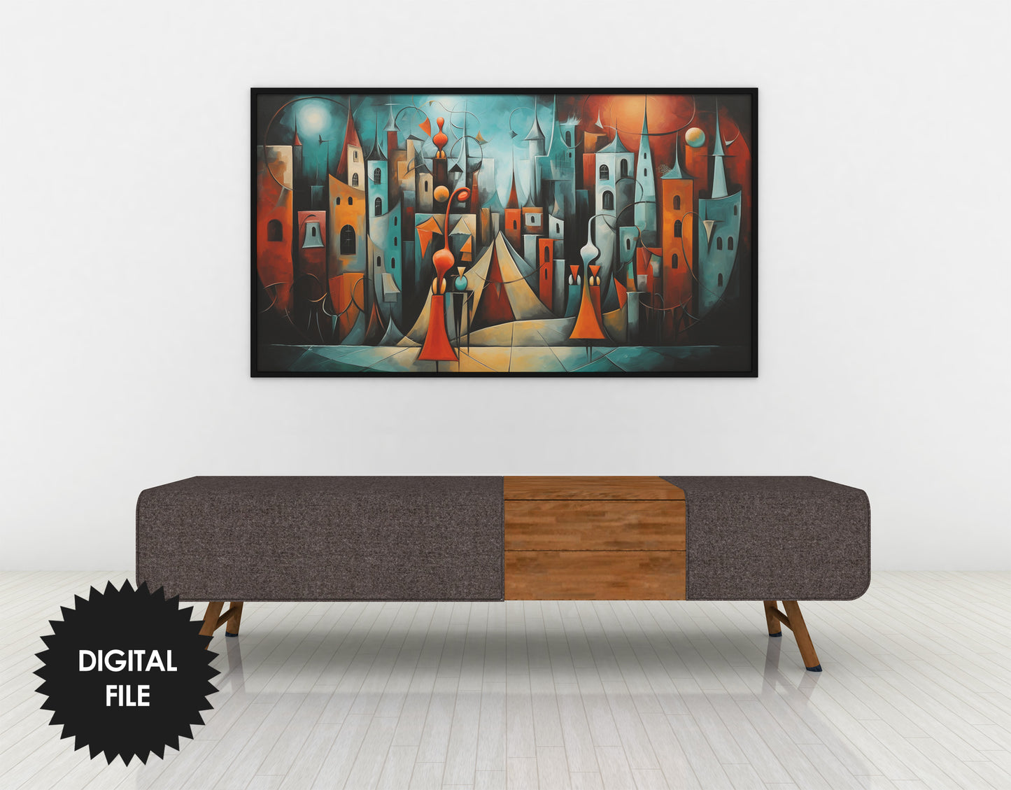 Abstract Halloween Town, Samsung Frame TV Art, Digital TV Art, Instant Download