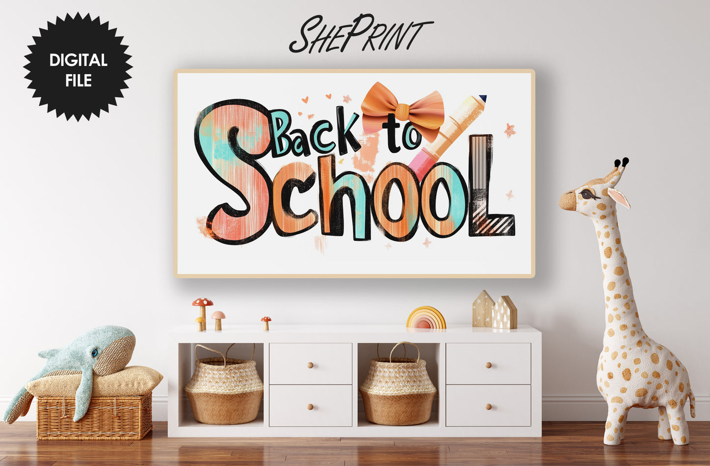 Back to School TV Art For Girls | Digital Art preview in kids room