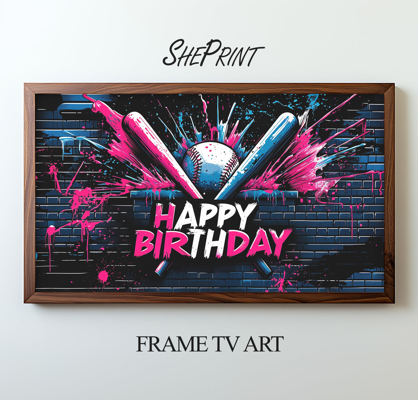 Baseball Drip Themed Party TV Art preview