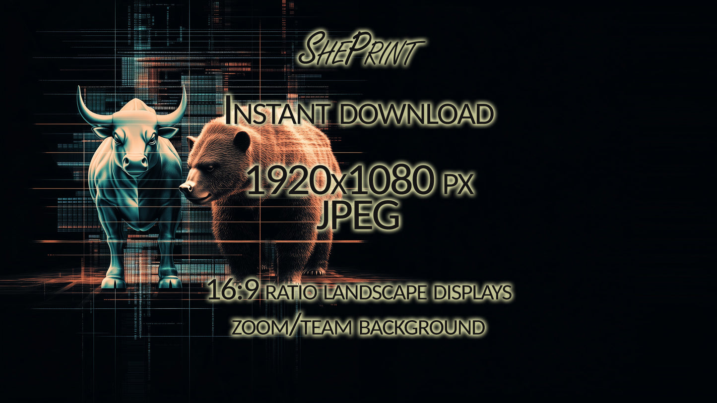 Bull or Bear Crypto Theme Background, Minimalist Backdrop full image preview