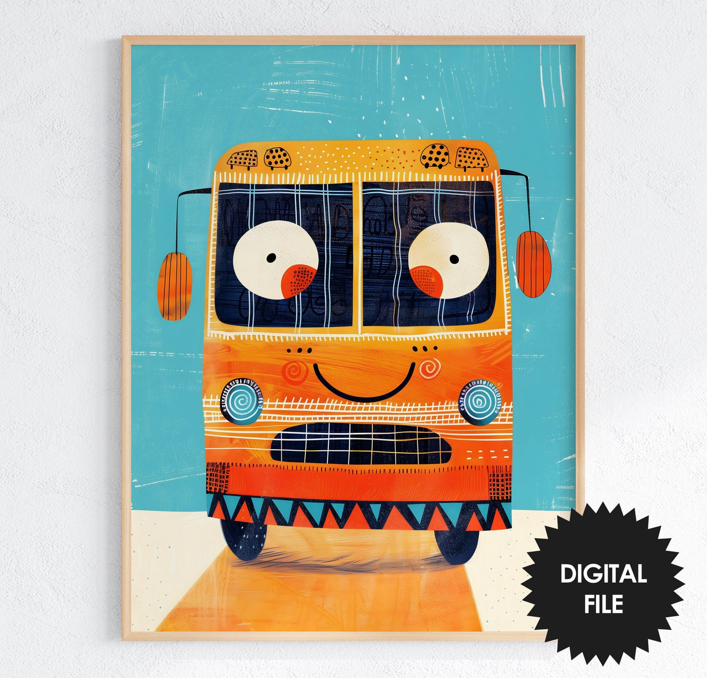 Back To School Wall Art, Fall Wall Art For Kids, Set of 4 Digital Prints, School Bus Print preview