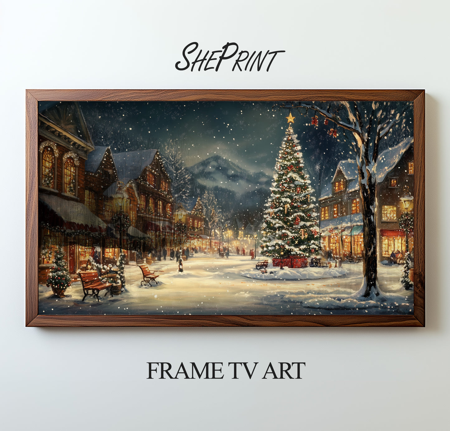 Christmas Frame TV Art, 20 Images Collage, Snowy Winter Scenes, image preview