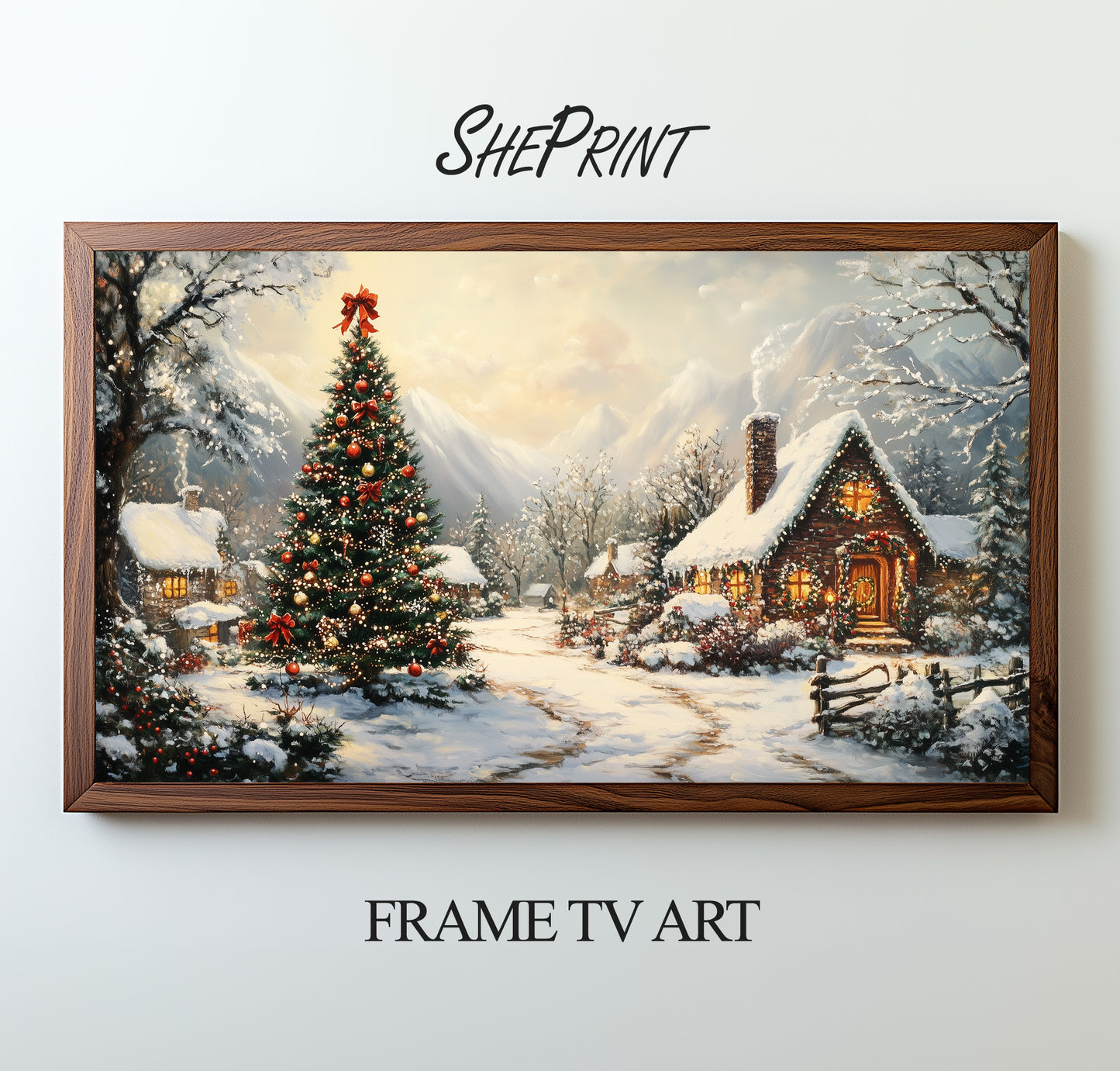 Christmas Frame TV Art, 20 Images Collage, Snowy Winter Scenes, image preview