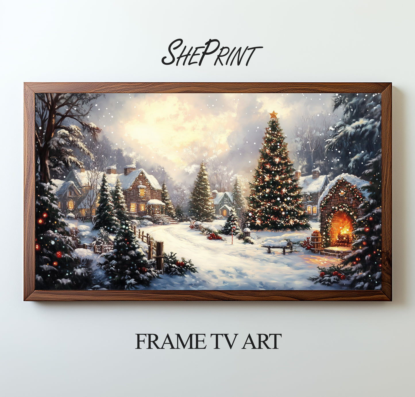 Christmas Frame TV Art, 20 Images Collage, Snowy Winter Scenes, image preview