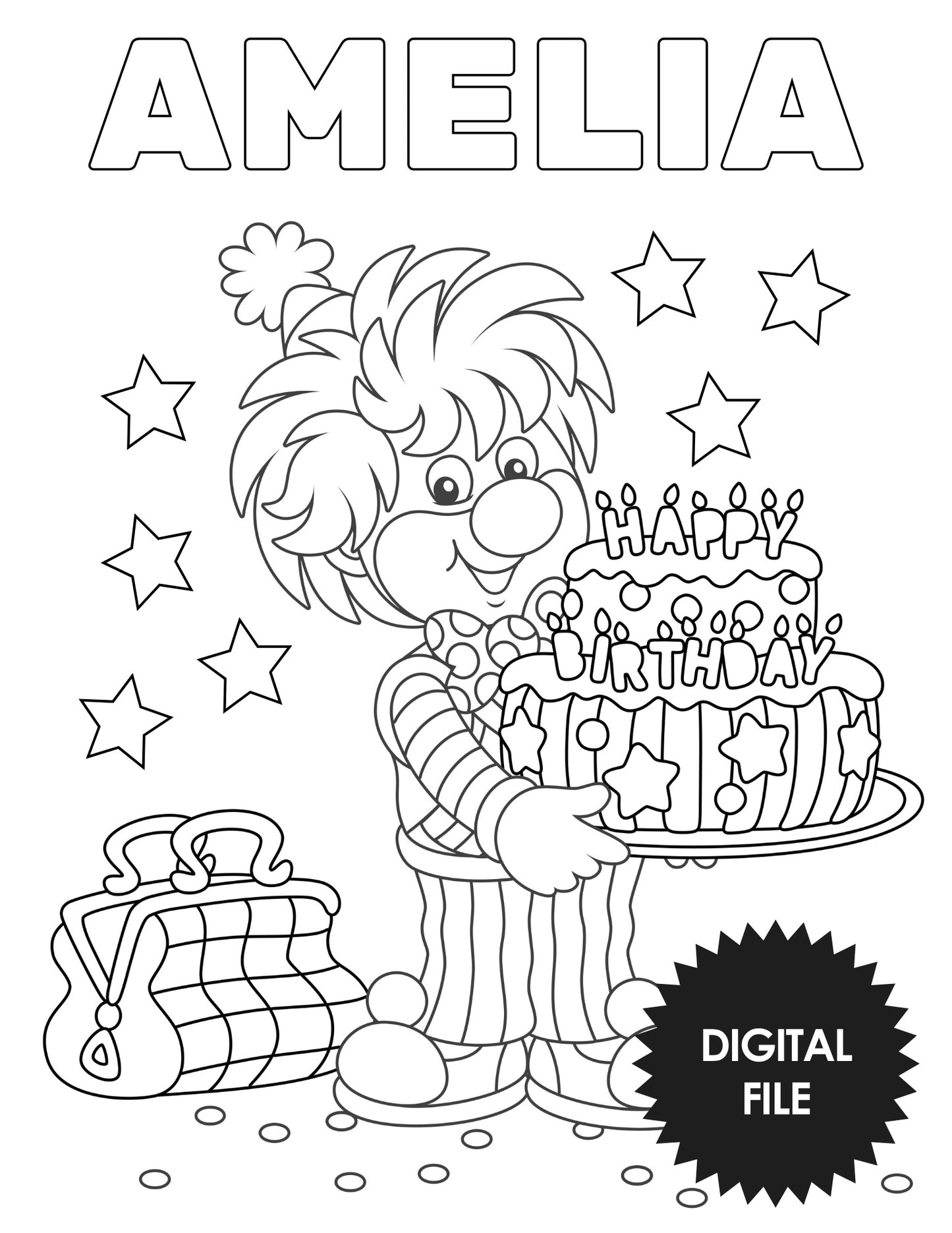 Personalized Birthday Coloring Pages For Kids, Custom Name & Age, Birthday Party Coloring, Kids Printables, 3 Pages PDF Download