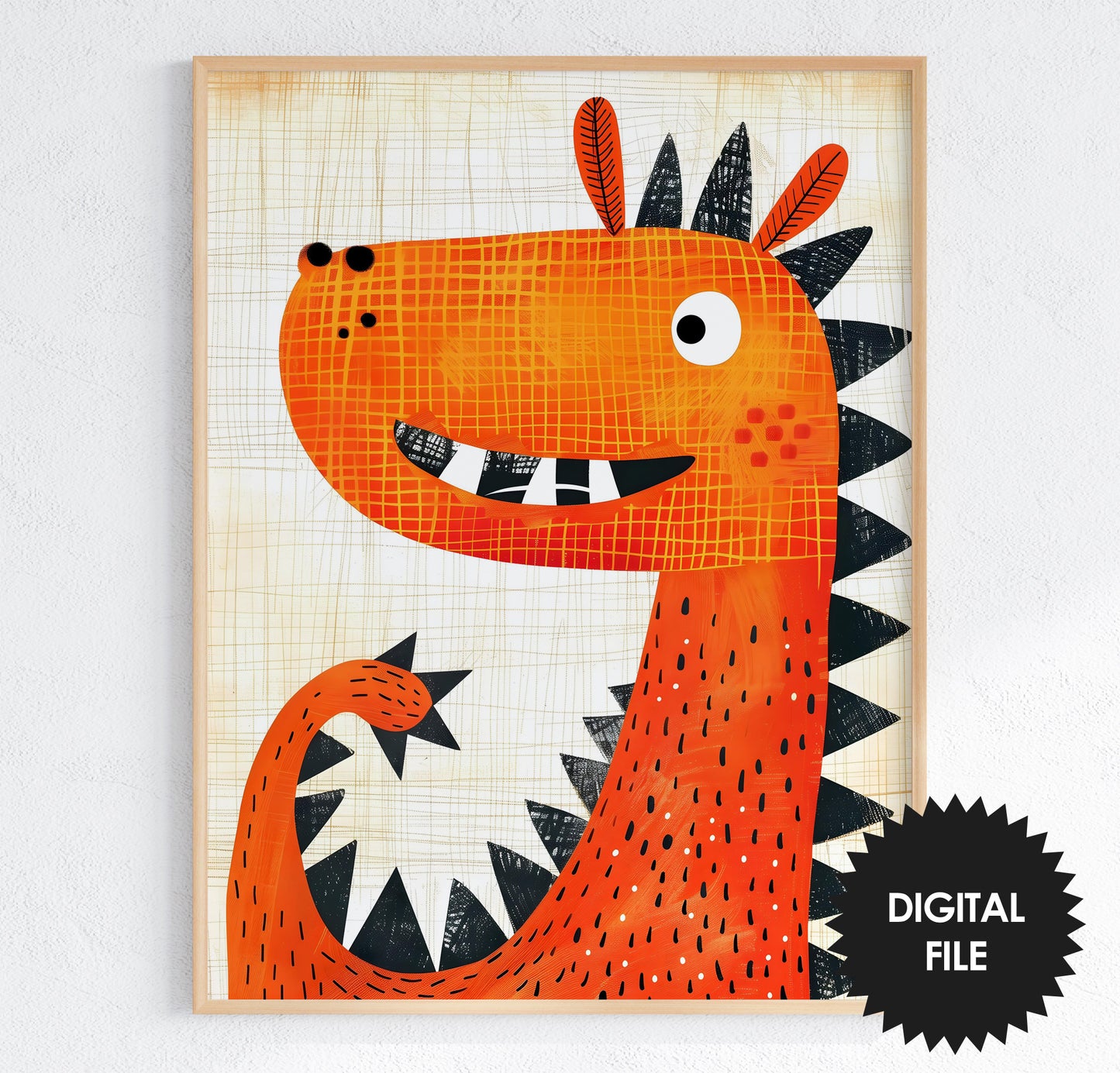 Back To School Wall Art, Fall Wall Art For Kids, Set of 4 Digital Prints, Dragon Print preview