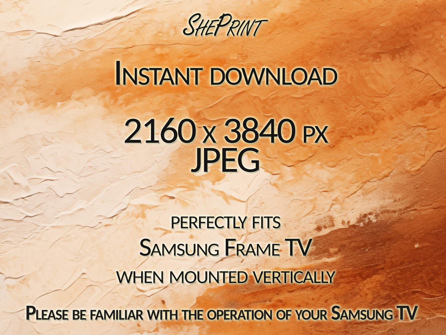 Vertical Frame TV Art, Warm Earthy Tones Strokes Abstract Art, Neutral Colors, Oil Painting, Digital TV Art, JPEG Image, Instant Download