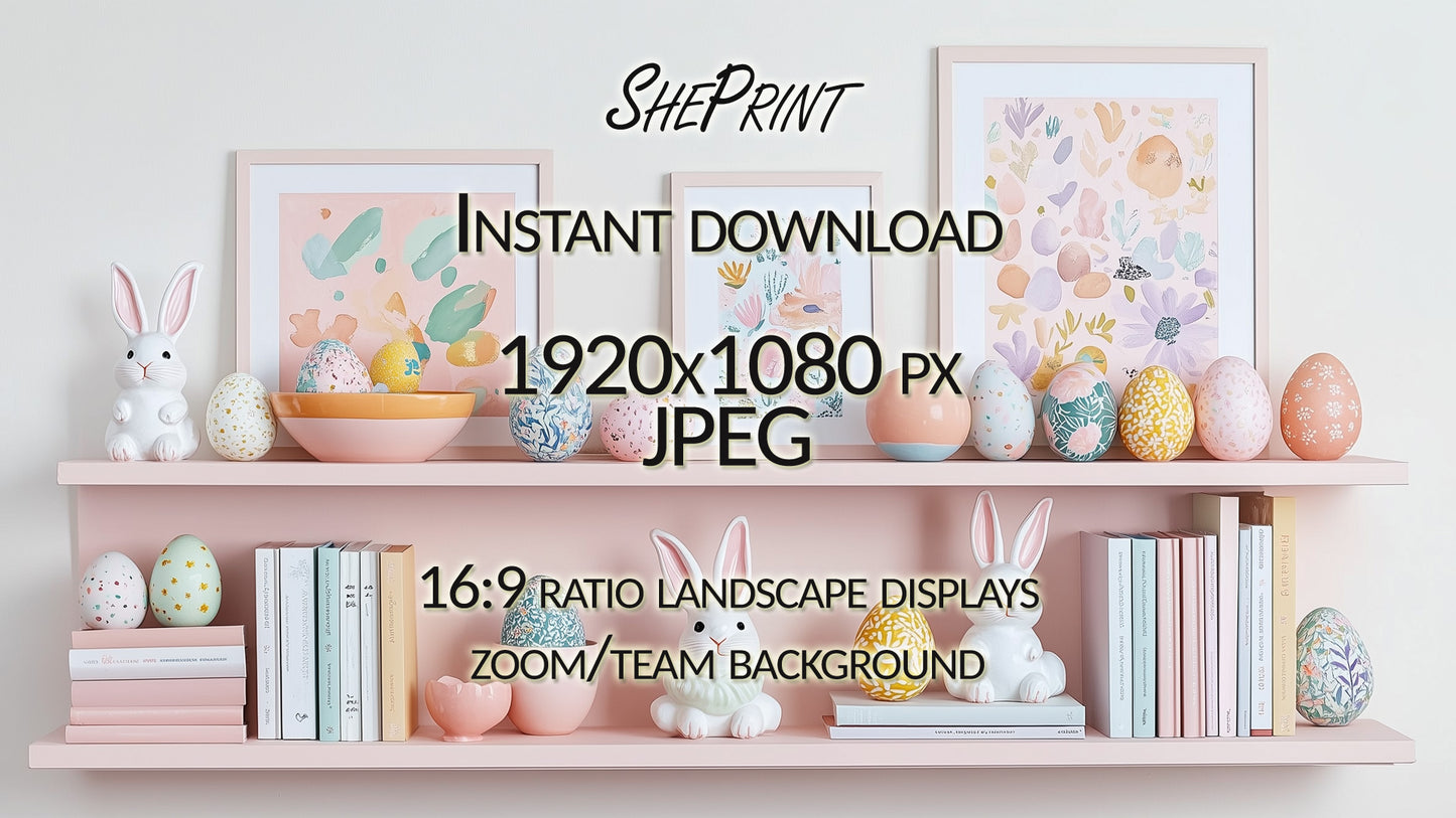 Easter Zoom Background, Cute Pink-Toned Shelves preview 4