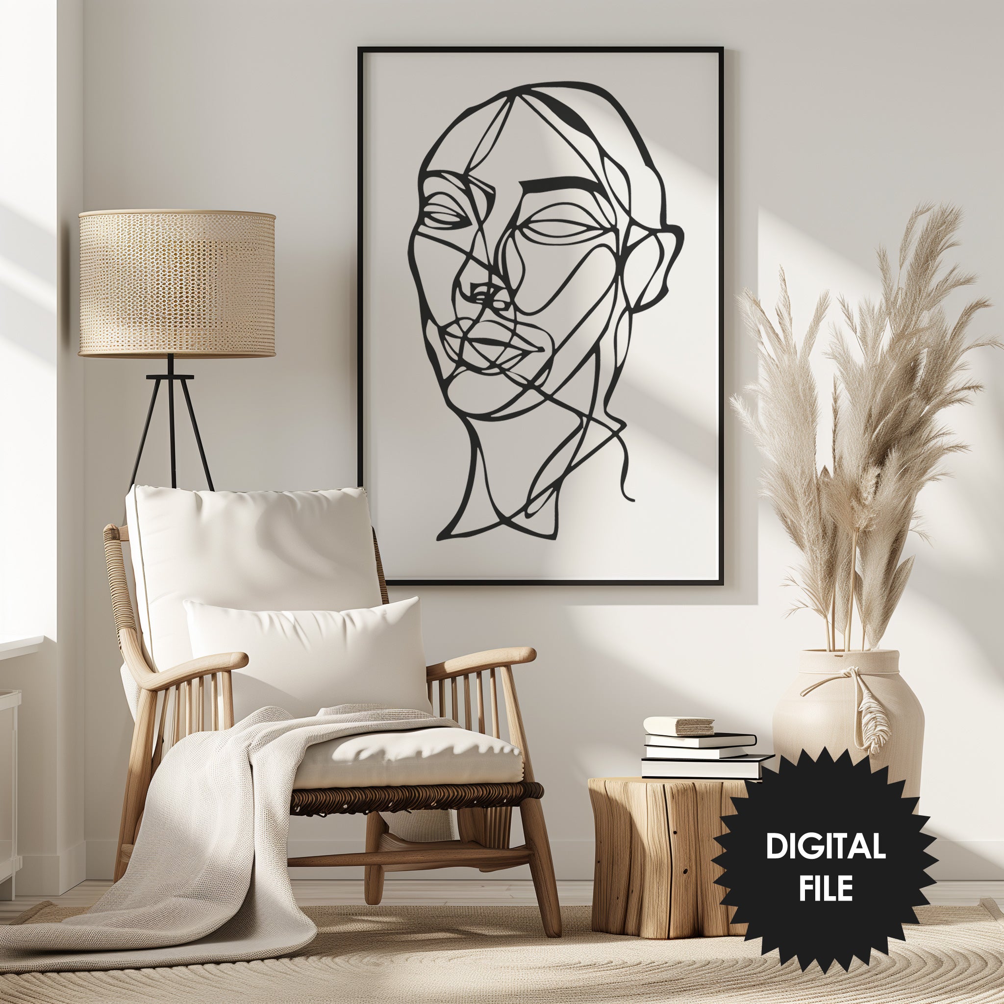 Minimalist Face Line Art Black White Abstract Print Instant Downlo minimalist-face-line-art-black-white-abstract-print-instant-downlo