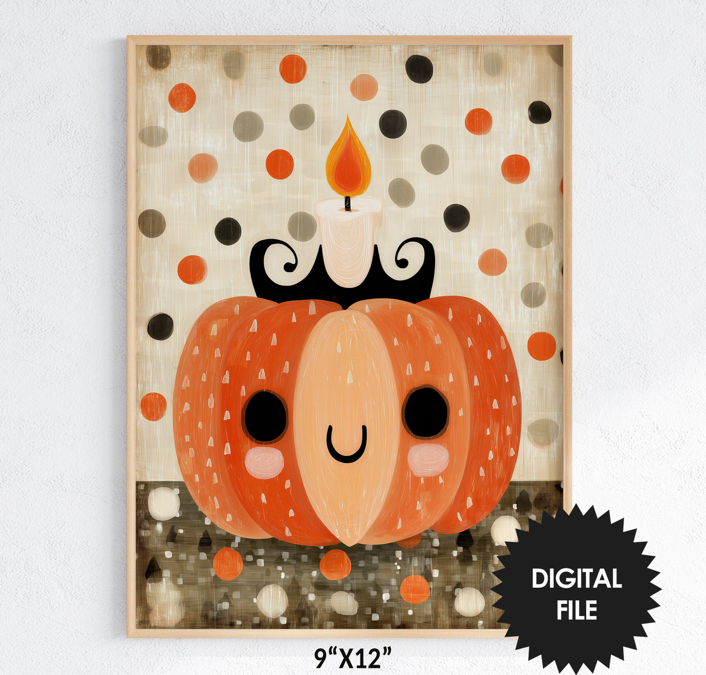 Halloween Wall Art For Kids, Set of 3 Prints, Cute Pumpkin print review