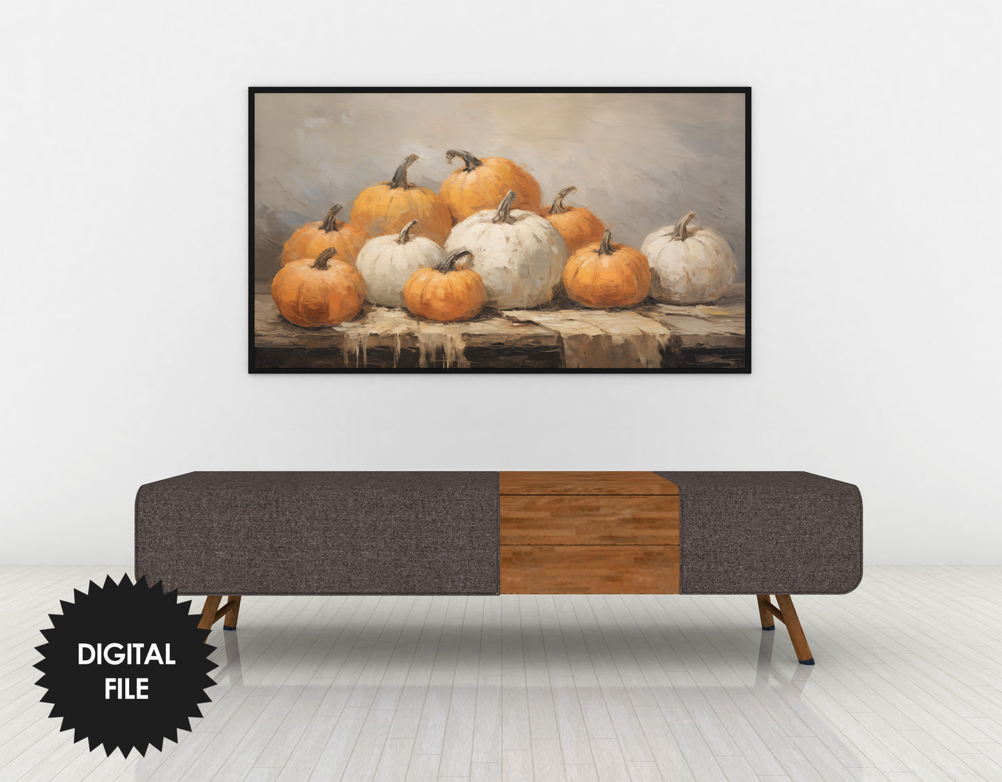 Framed TV Art Fall Pumpkins, Thanksgiving TV Art, Instant Download