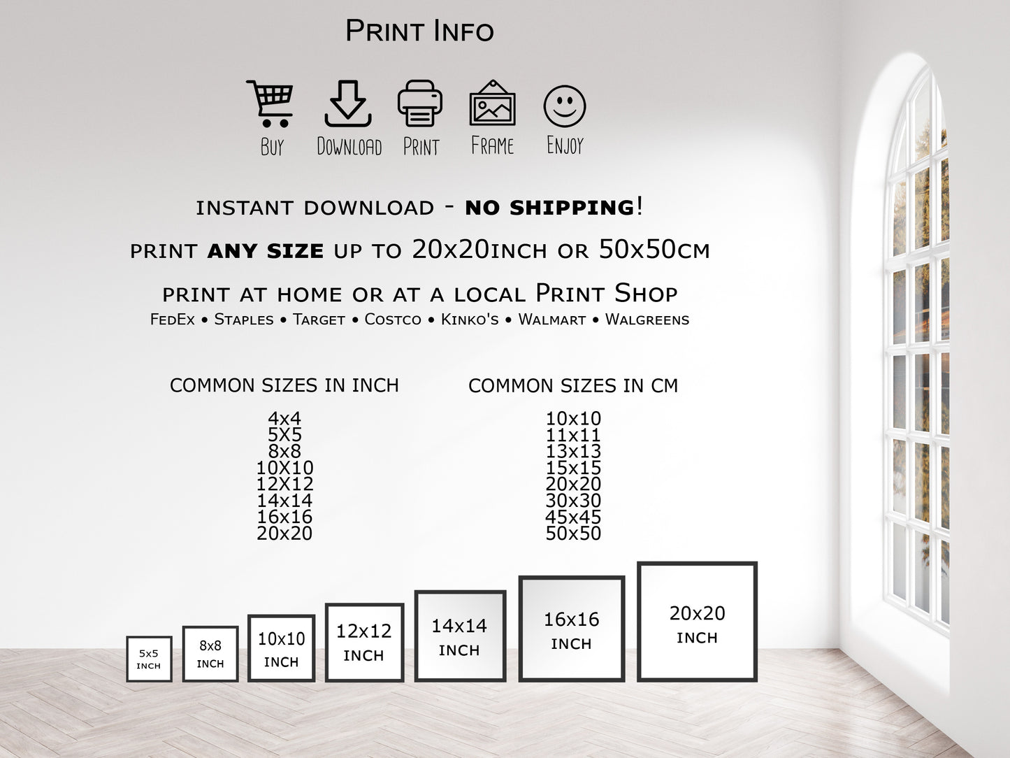 Printable Abstract Numbers, Set of 9 Wall Prints