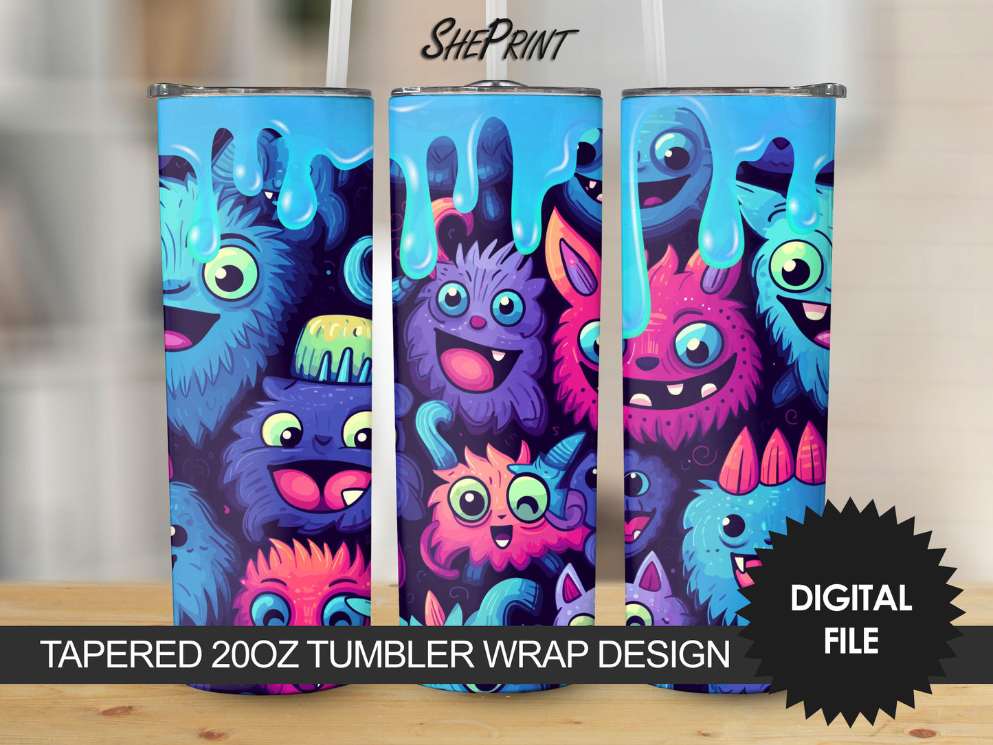 Funny Halloween Cats 20oz Sublimation Tumbler Design, Straight and Tapered 9.2 x 8.3” Tumbler PNG, 9 Free Designs Included, Digital Download