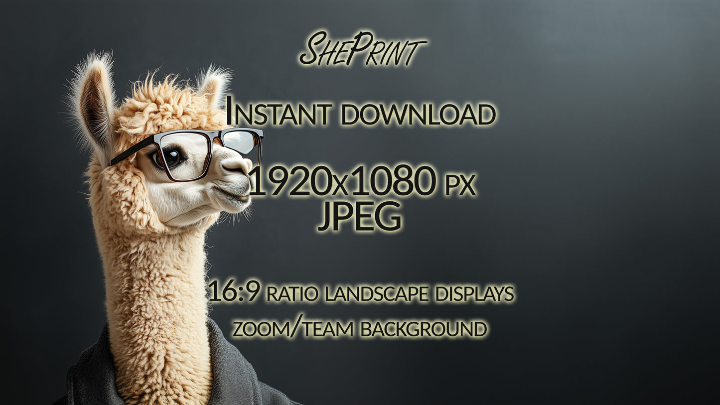 Funny Llama Background, For Zoom Video Conferences or Streaming full image preview