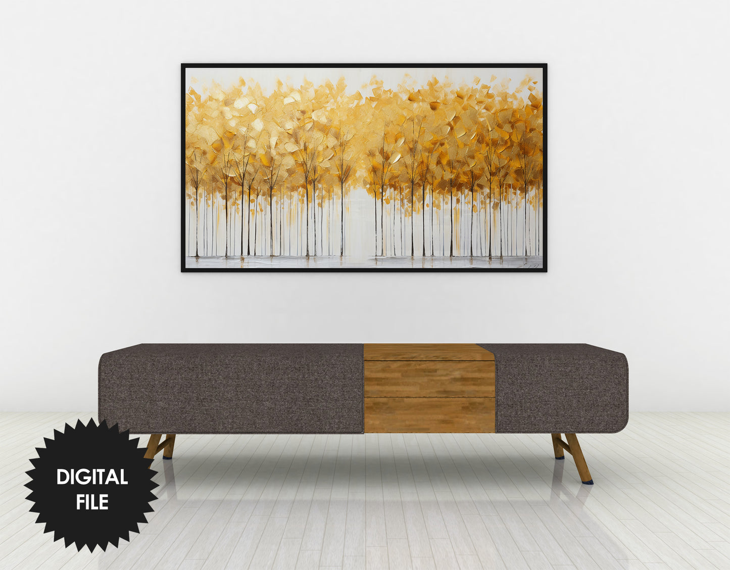 Fall Samsung Frame TV Art | Golden Trees | Digital TV Art | Digital Painting | Instant Download