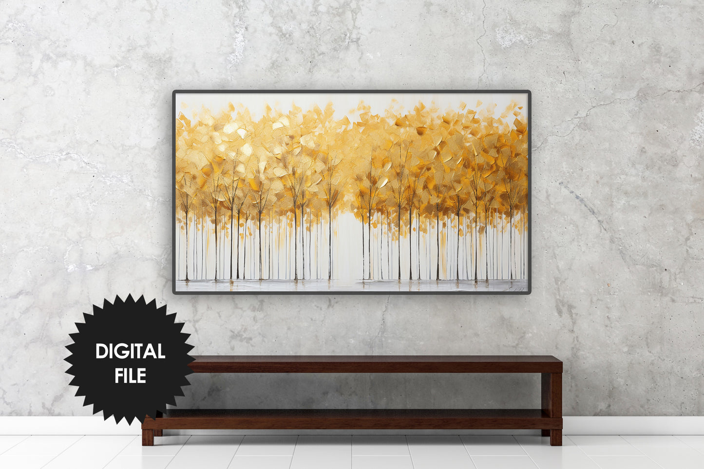 Fall Samsung Frame TV Art | Golden Trees | Digital TV Art | Digital Painting | Instant Download