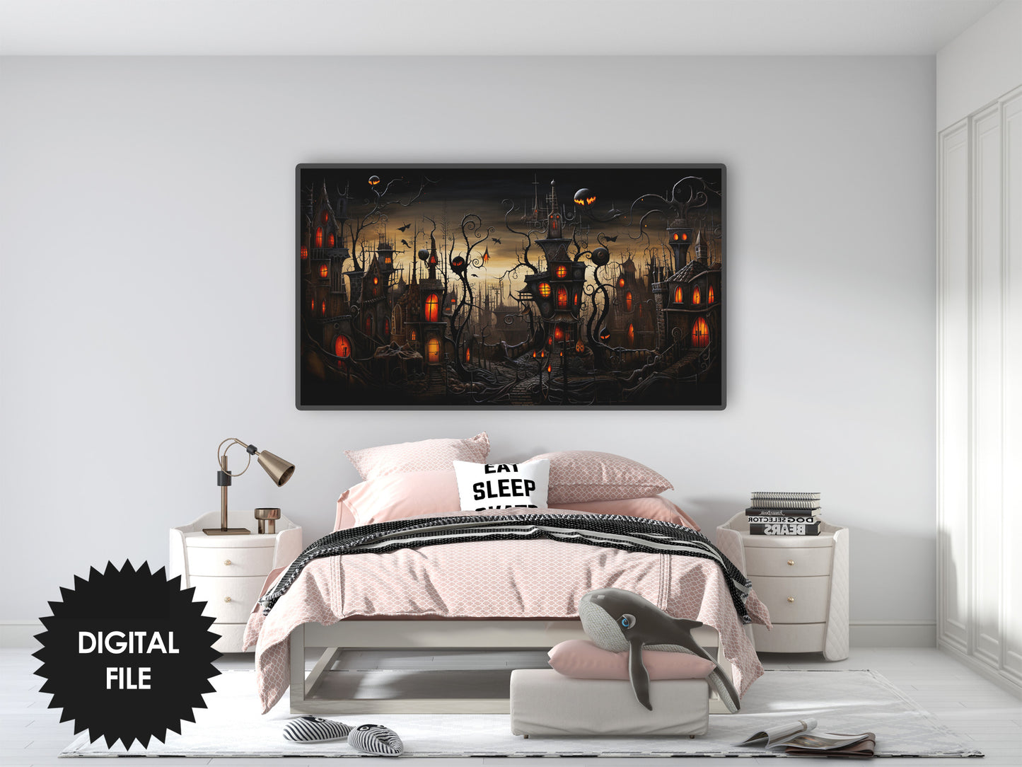 Halloween Samsung Frame TV Art, Halloween Night, Digital TV Art, Instant Download