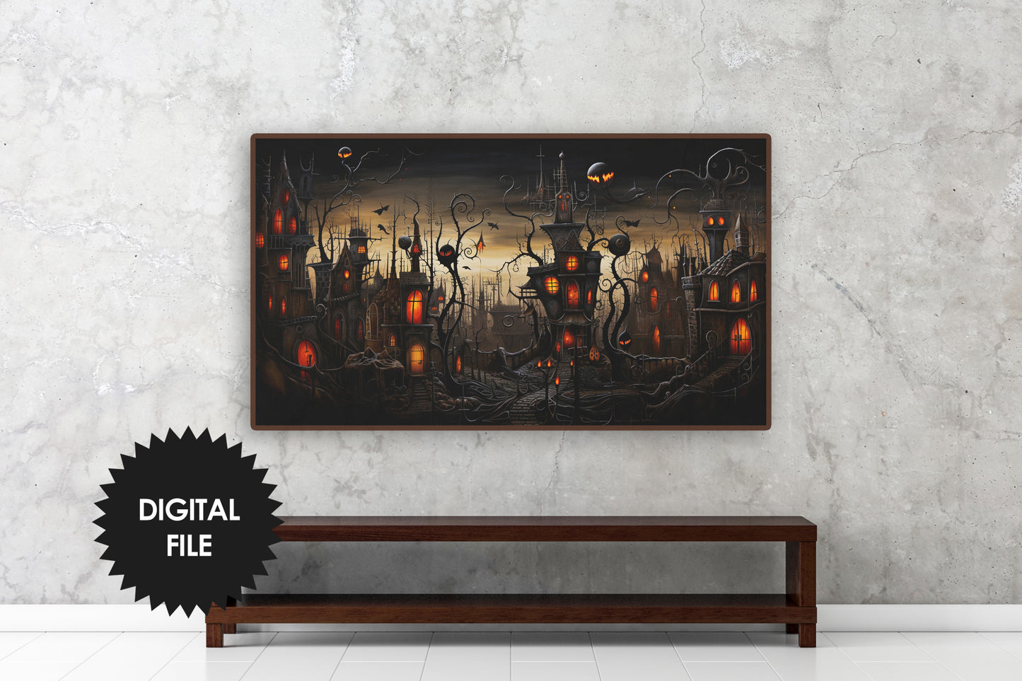 Halloween Samsung Frame TV Art, Halloween Night, Digital TV Art, Instant Download