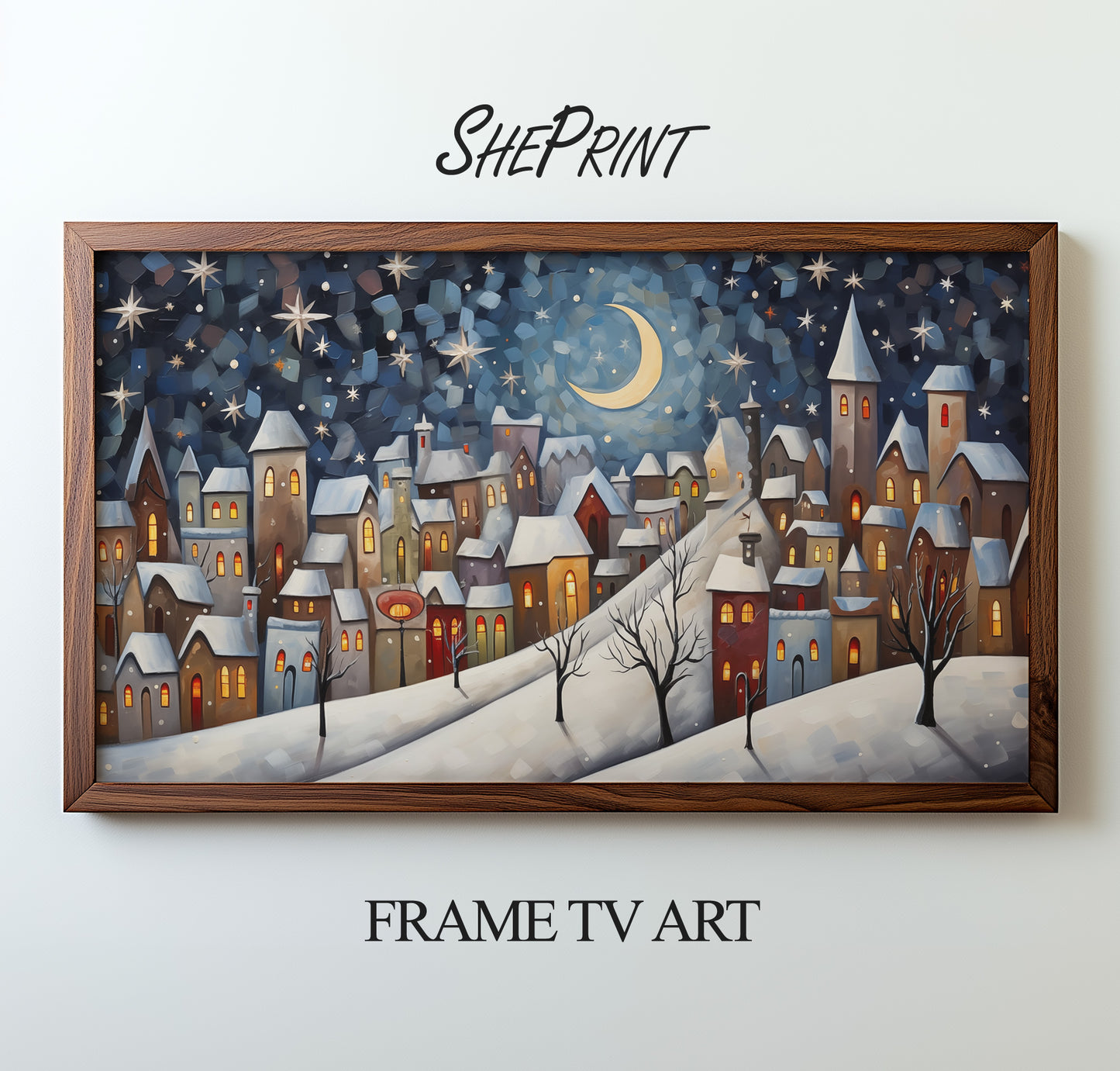 Holy Christmas Town Frame TV Art preview on screen
