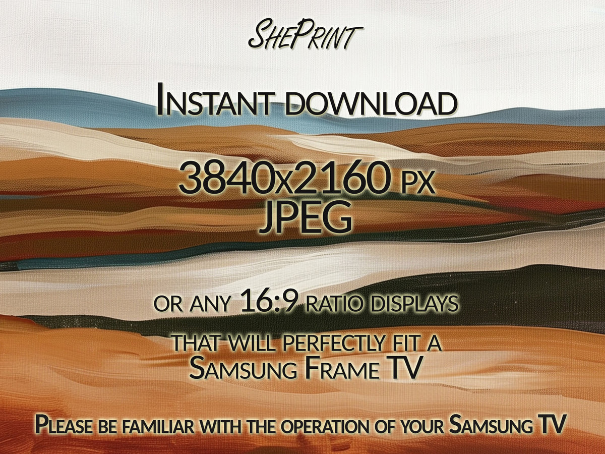 Earth Tones Landscape Frame TV Art | Abstract TV Art | Digital TV Art | Instant Download close up view 100%