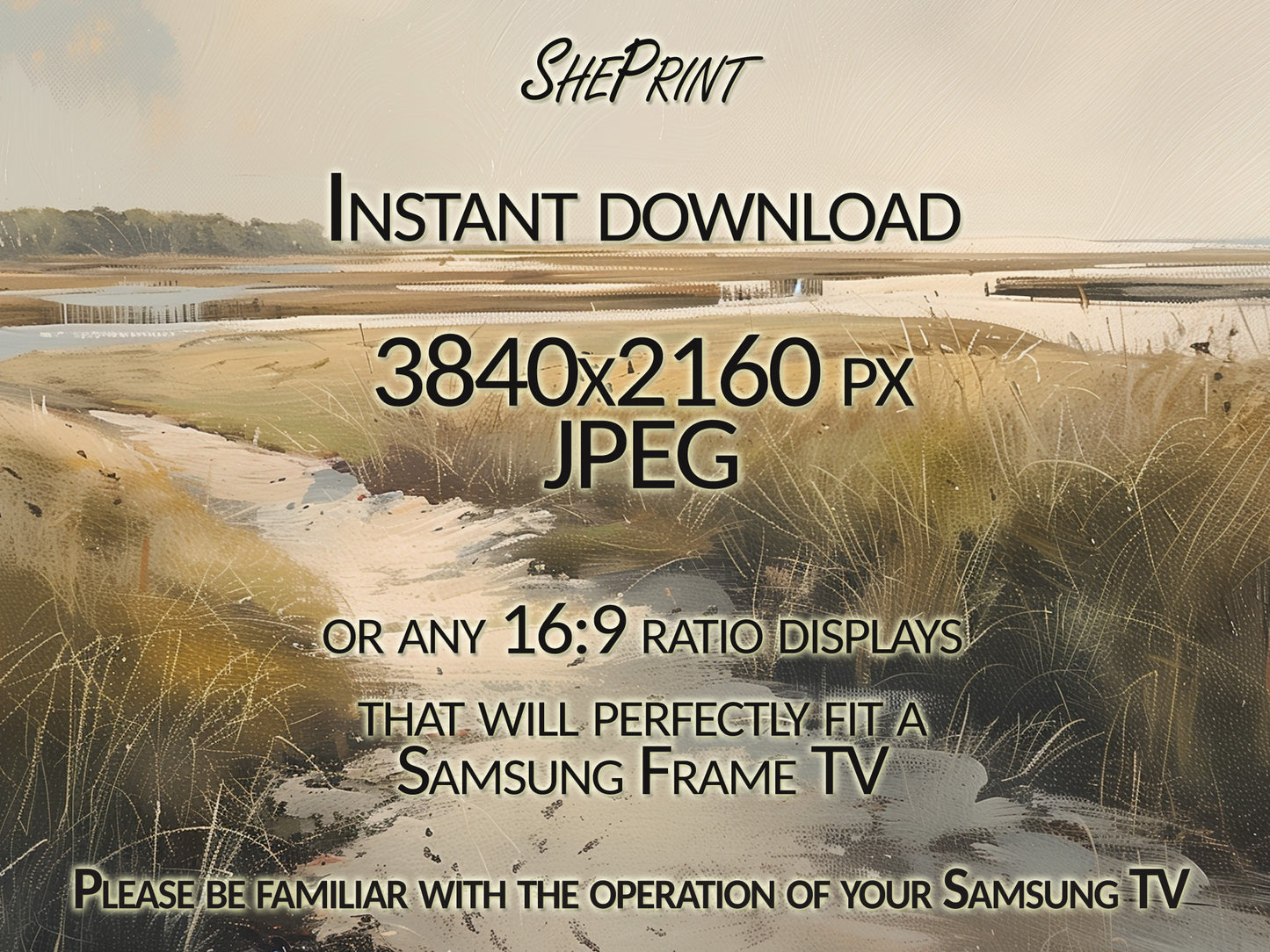 Coast Views Landscape Frame TV Art close up look