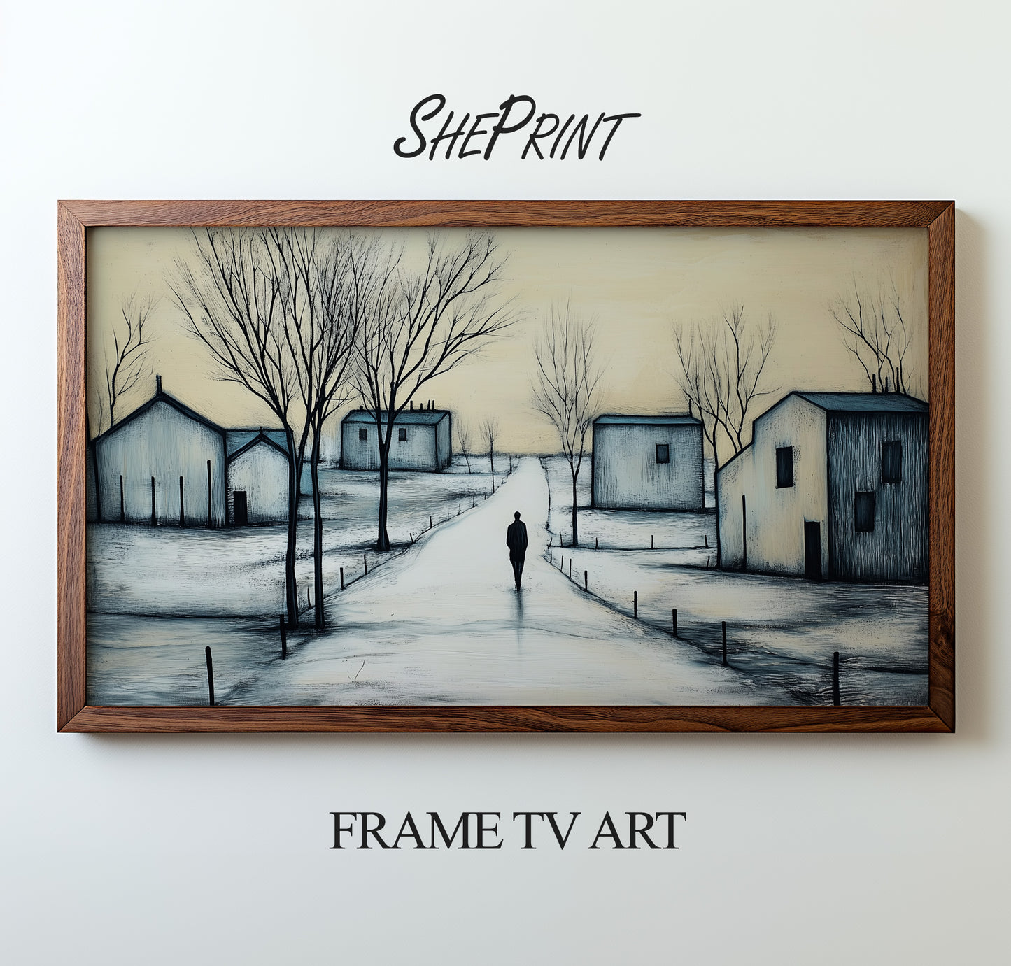 Lonely Steps Winter Frame TV Art preview on screen