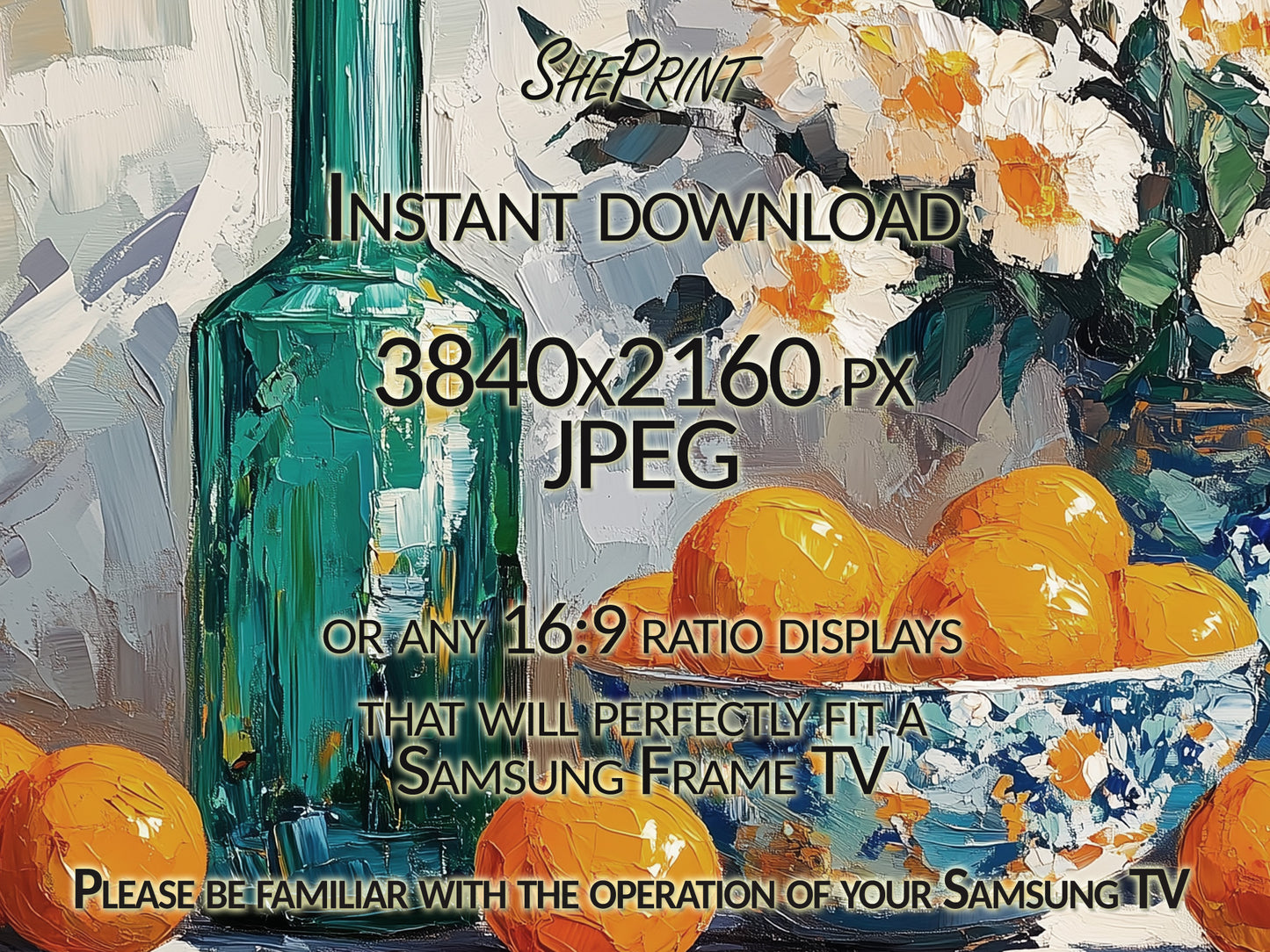 Samsung Frame TV Art, Mediterranean Still Life close up view