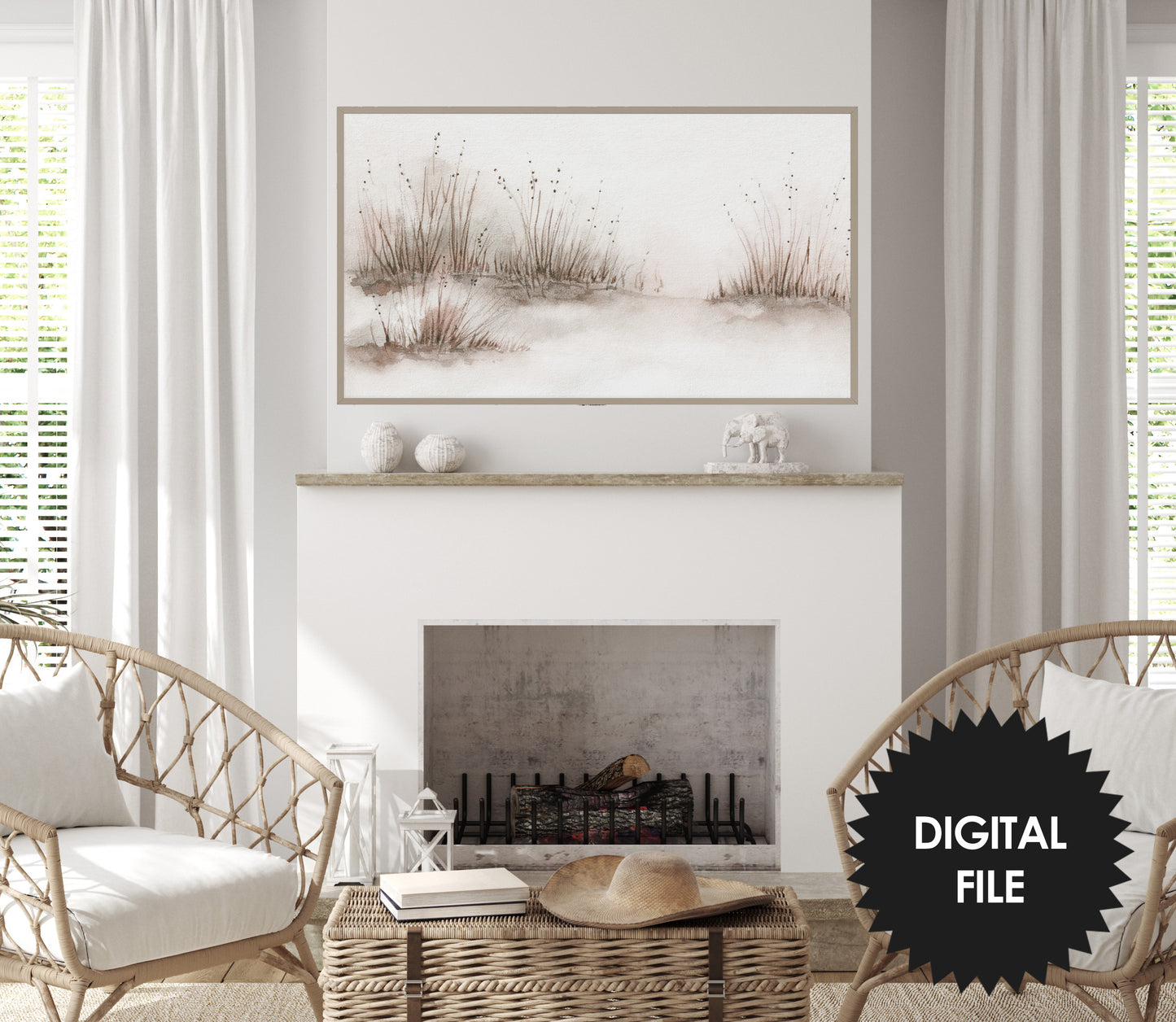 Samsung Frame TV Art Minimalist Fall Scene Art | Digital TV Art | Instant Download