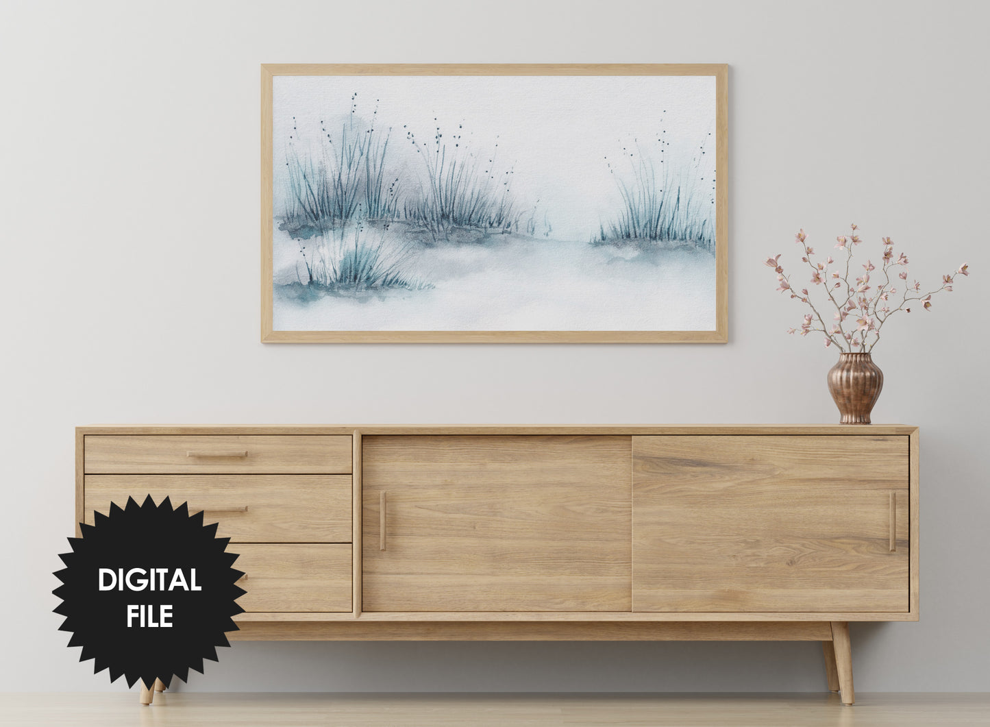 Samsung Frame TV Art Minimalist Winter Scene Art | Digital TV Art | Instant Download