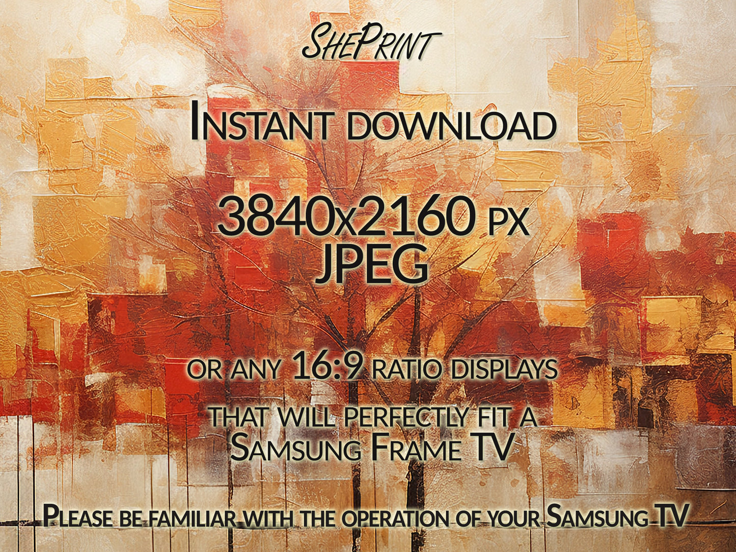 Abstract Fall Frame TV Art | Autumn Abstract Art | Digital TV Art | Digital Painting | Instant Download