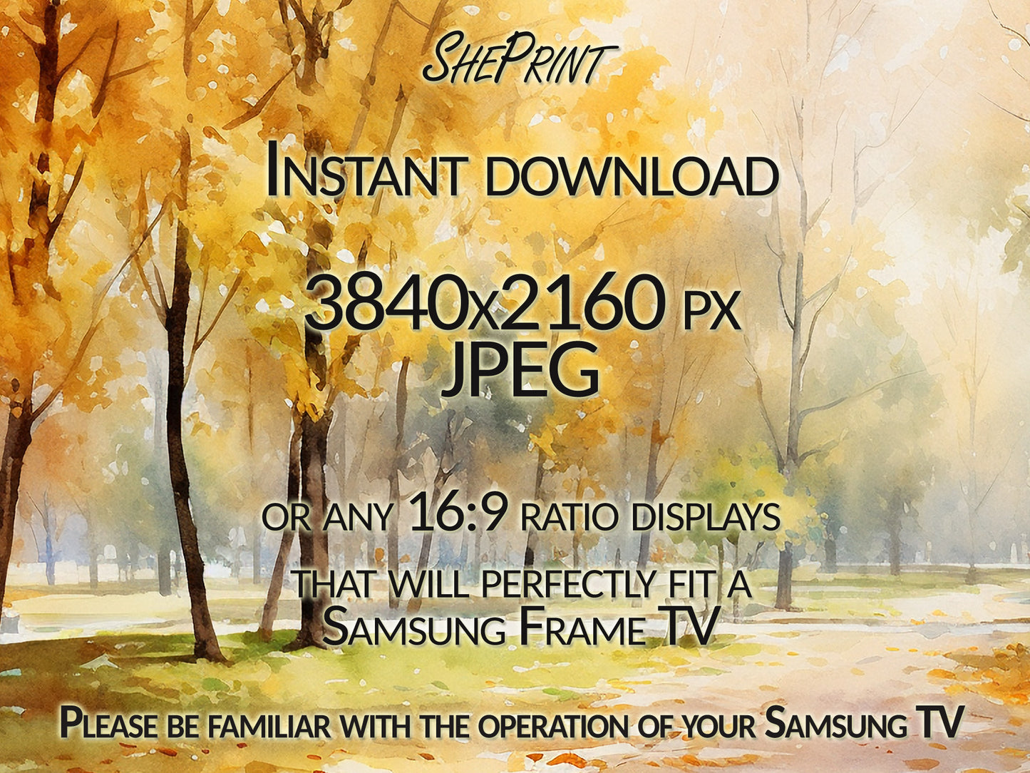 Fall Samsung Frame TV Art | Foggy Autumn Day | Digital TV Art | Digital Painting | Instant Download