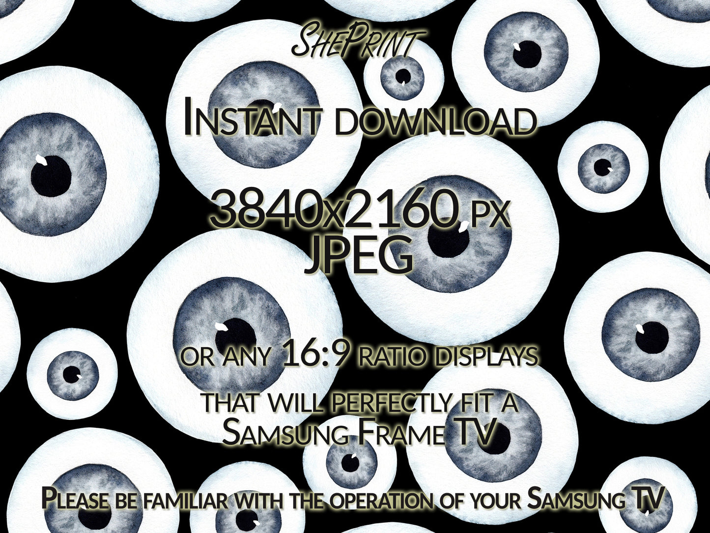 Spooky Eyes Samsung Frame TV Art | Halloween TV Art | Digital TV Art | Instant Download