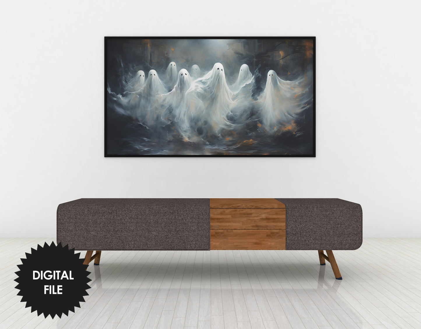 Samsung Halloween Frame TV Art, Dancing Ghosts, Digital TV Art, Instant Download
