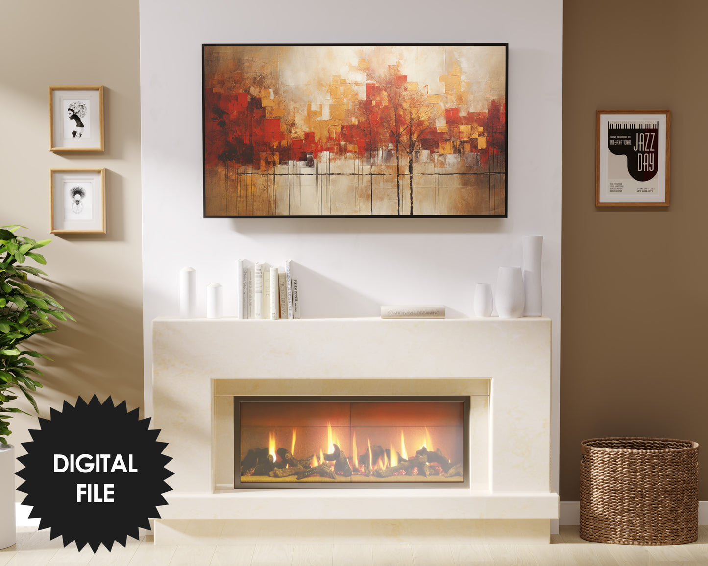 Abstract Fall Frame TV Art | Autumn Abstract Art | Digital TV Art | Digital Painting | Instant Download
