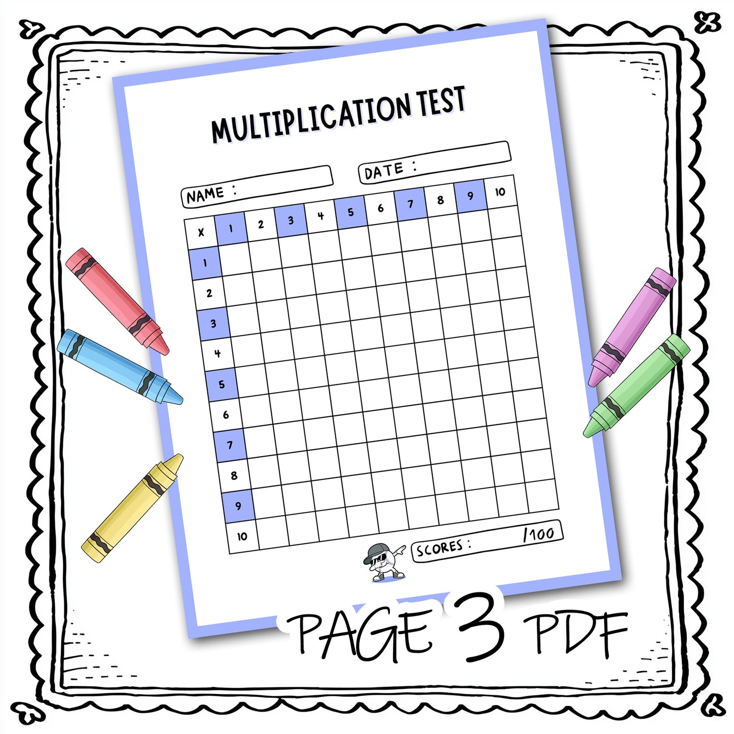 Printable Multiplication Worksheets PDF – Times Table Practice Tests for Boys