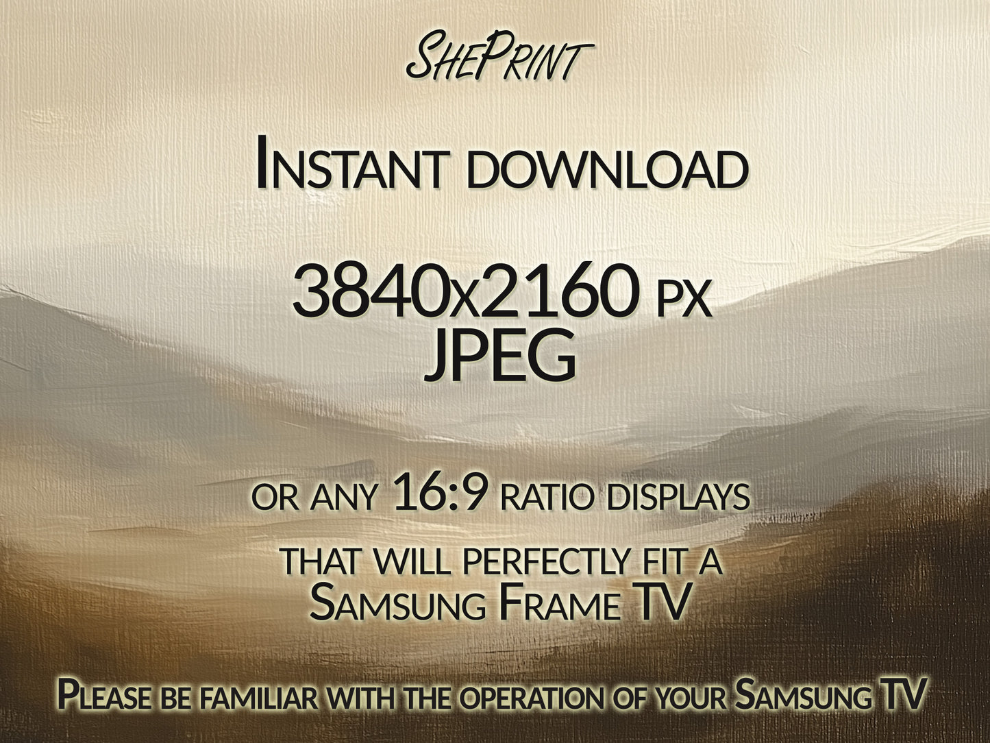 Misty Valley Minimalist Landscape Frame TV Art close up view