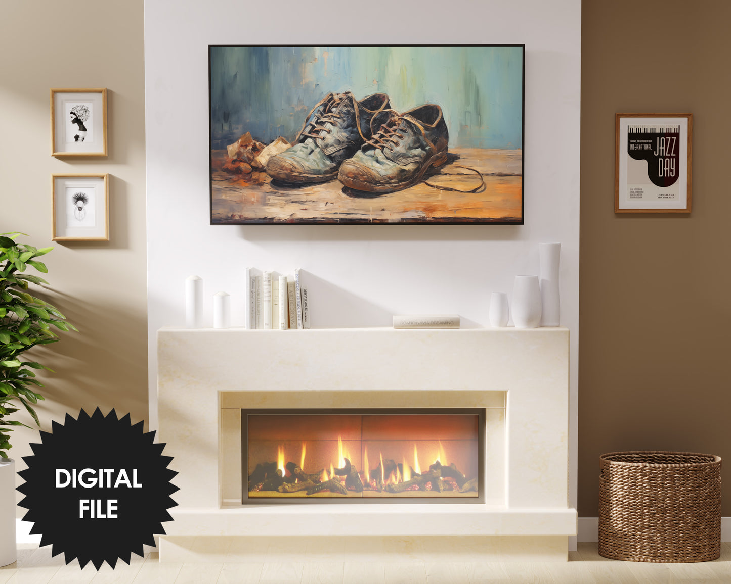 Old Shoes Vintage Art, Samsung Frame TV Art, Instant Download