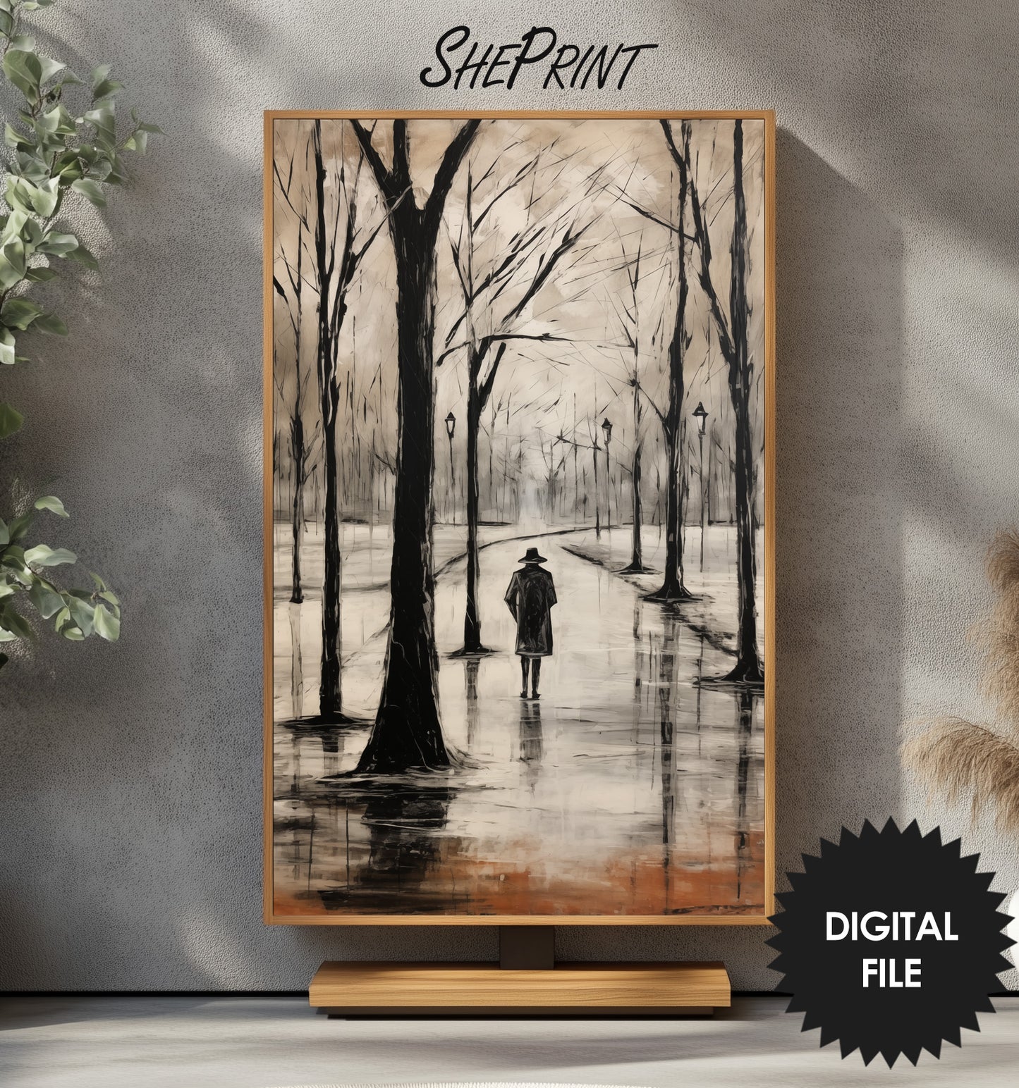 Rainy Winter Day Vertical TV Art preview on screen