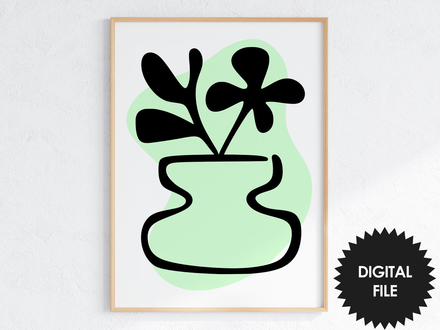 Pastel Retro Bloom Wall Art – Abstract Floral Duo for a Chic Space, Set of 2 Prints mint version preview