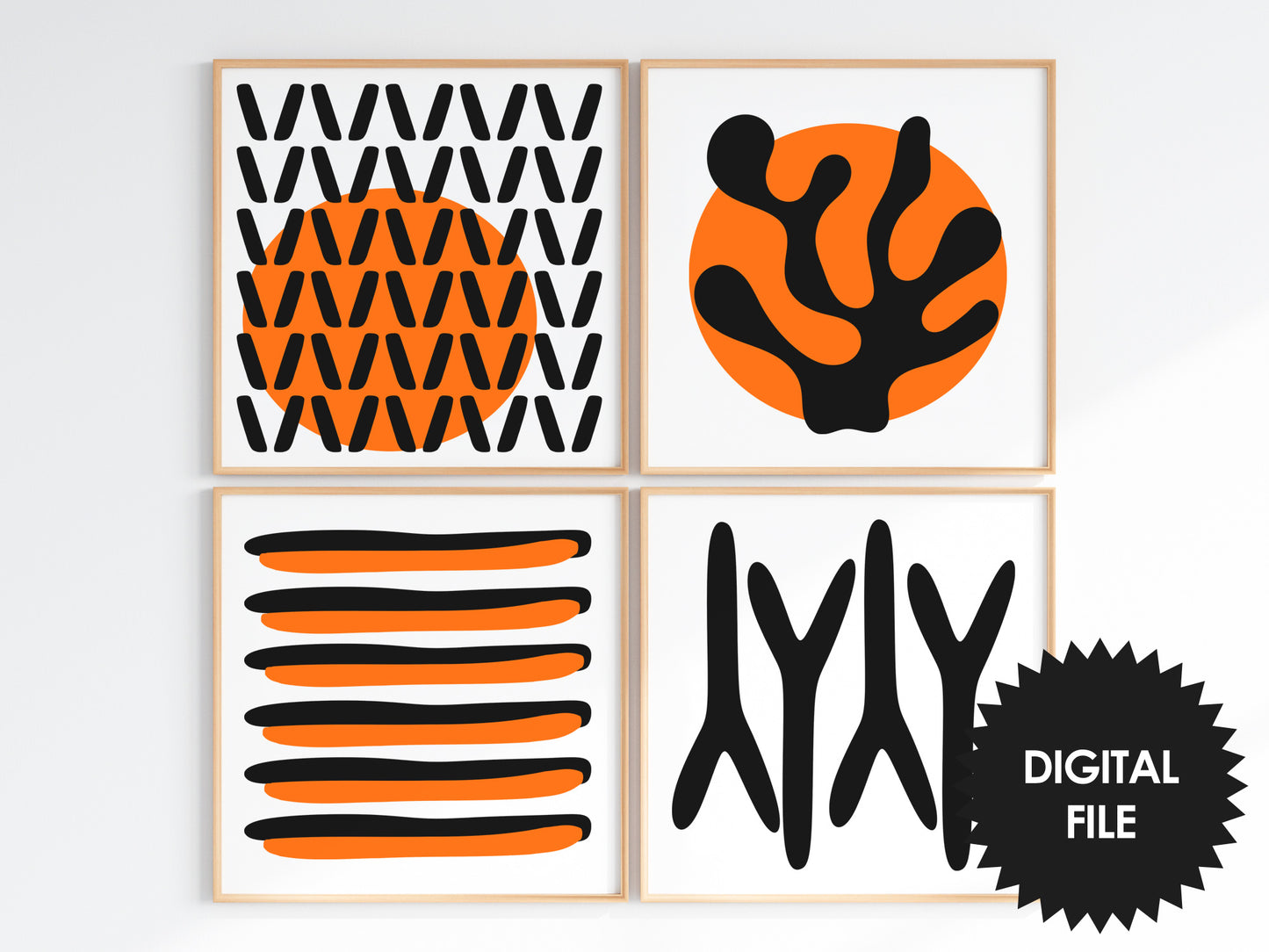 Halloween Inspired Abstract Wall Art Printable, Digital Download, Print at Home, Print Any Size Up To 20x20inch