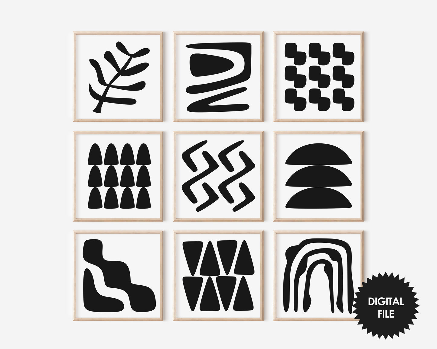 Printable Abstract Art #03 Abstract Harmony, Set of 9 Prints
