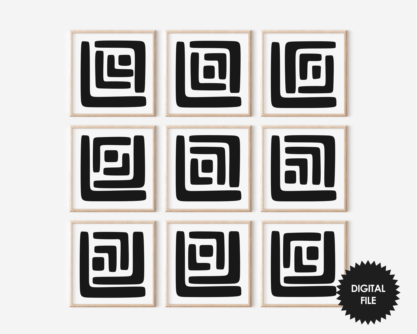 Printable Abstract Puzzle Squares Art preview