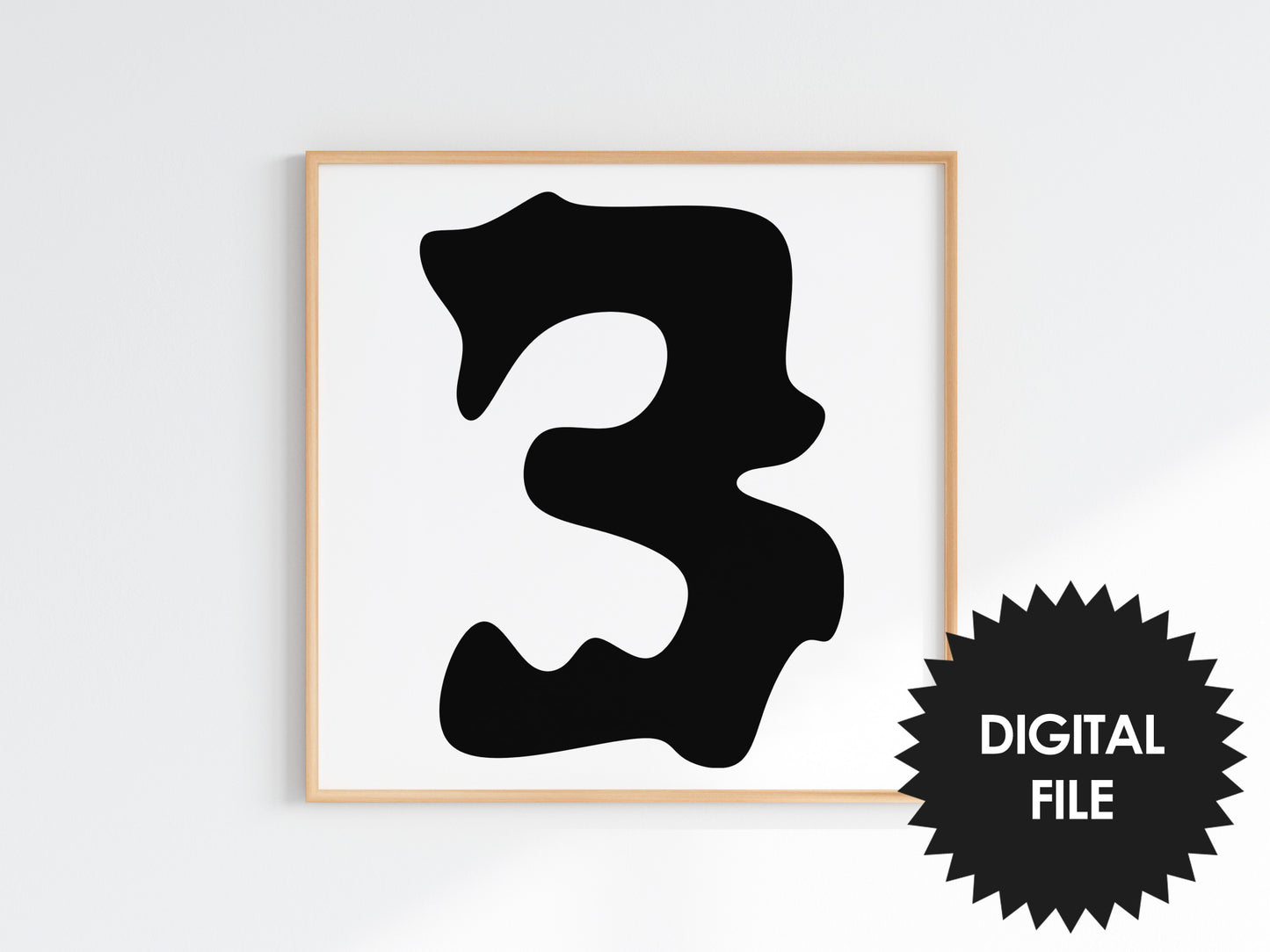 Printable Abstract Numbers, Set of 9 Wall Prints