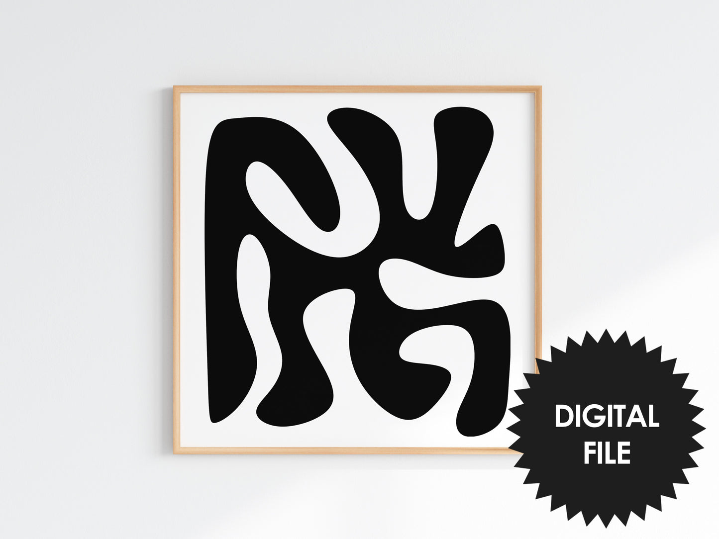 Squiggly Blobs Abstract Art Print, Set of 9 Prints