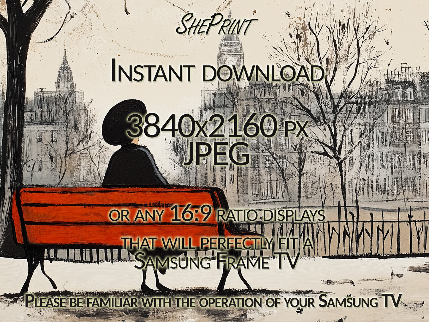 Samsung Frame TV Art Single In Winter close up look