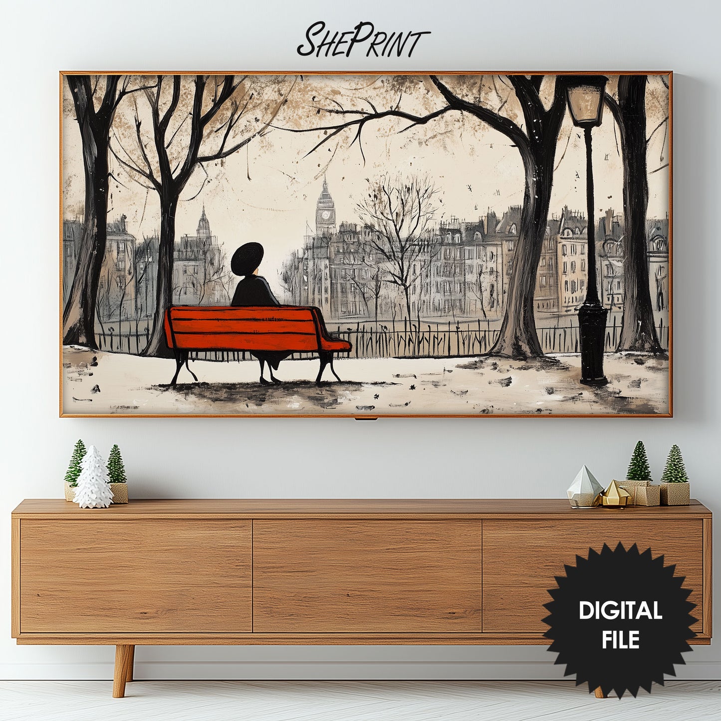 Samsung Frame TV Art Single In Winter preview in living room