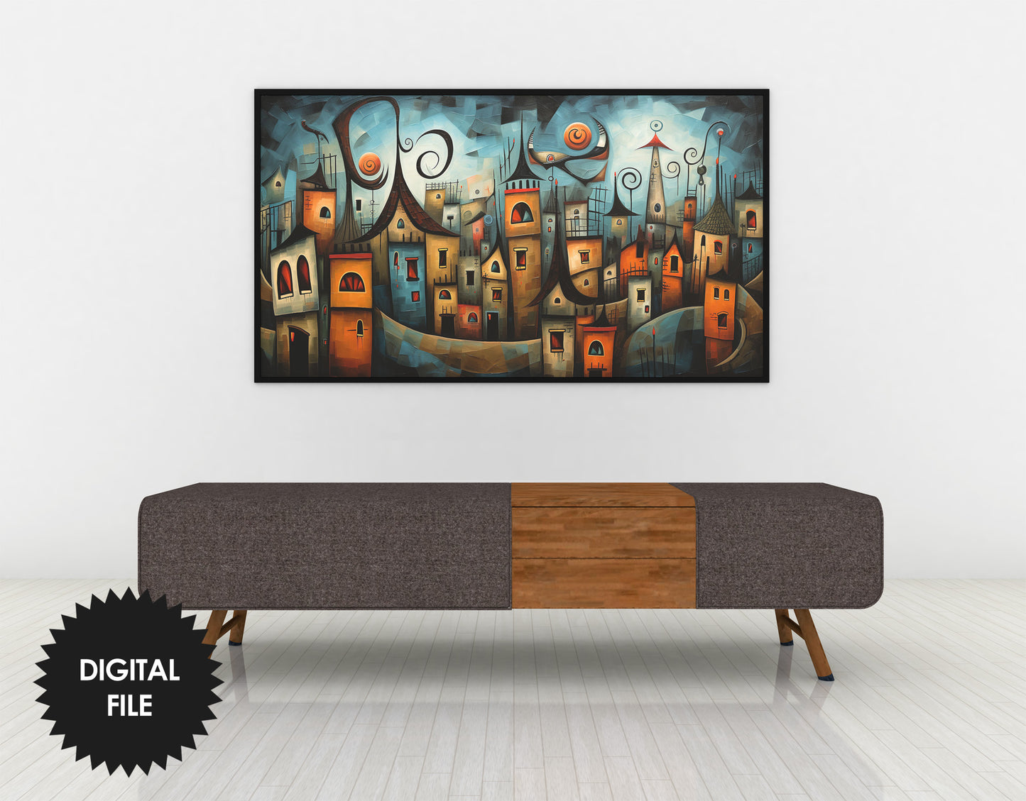 Halloween Frame TV Art, Spooky City, Digital TV Art, Instant Download