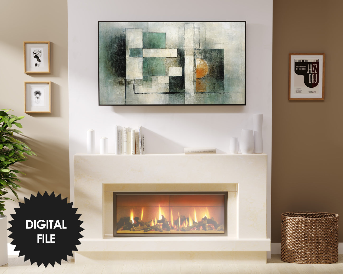 Samsung Frame TV Art, Trendy Colors Abstract Art, Geometric Shapes Abstract Art, Digital TV Art, Instant Download