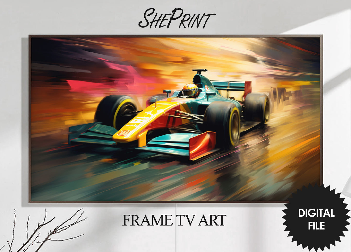 Frame TV Art | Formula 1 Abstract Art preview on Samsung Frame TV