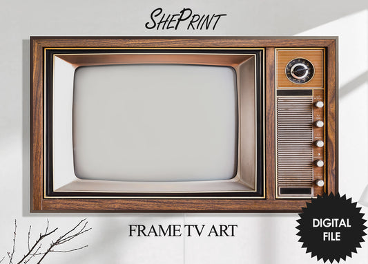 Samsung Frame TV Art Retro TV | Vintage Tv Art | Antique Old Television Wooden Case | 3840x2160 px JPEG | Digital TV Art | Instant Download